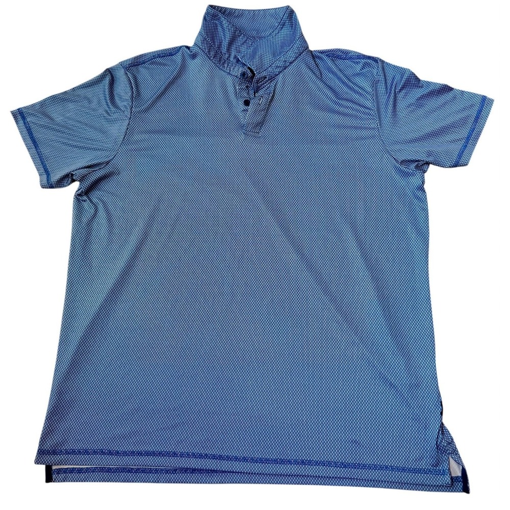 International Report 360 Movement Performance Polo Shirt Blue Geometric Large